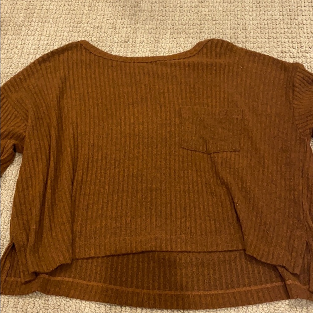cropped brown sweater